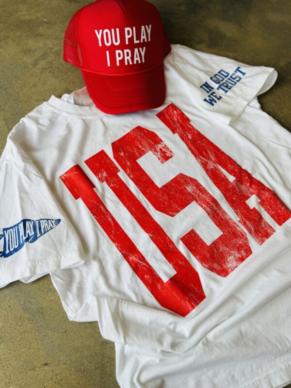 USA #1 Fan White Tee - two style options - Image 3