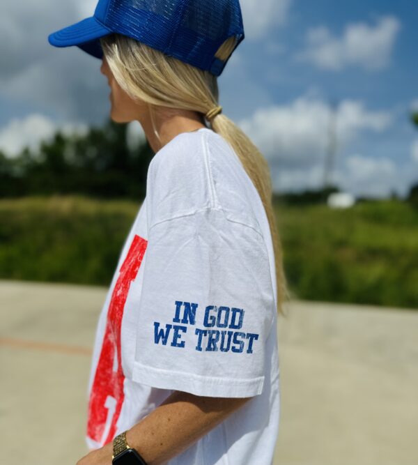 USA #1 Fan White Tee - two style options - Image 2